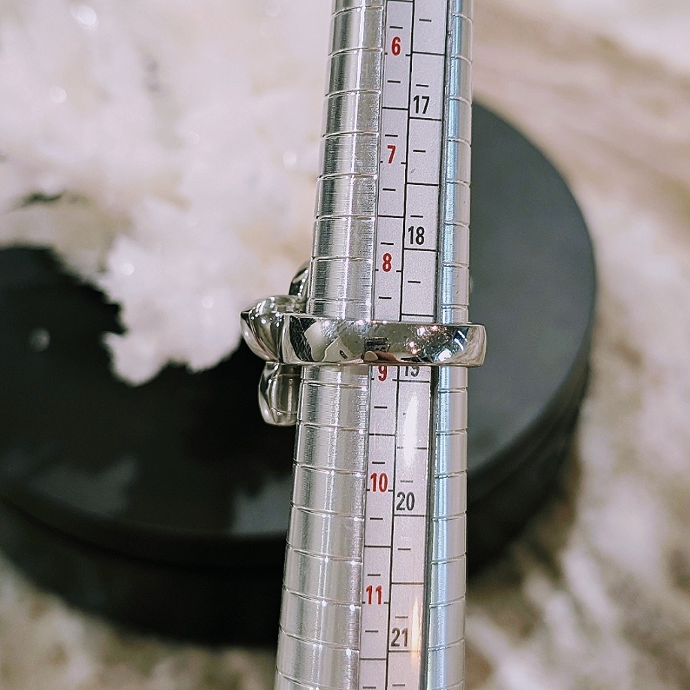 White Moonstone Stainless-Steel Ring - Picture 3 of 10